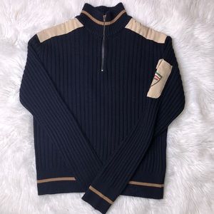 ⭐️🔹 De Marchi Vintage Quarter Zip Wool Blend Cycling Sweater